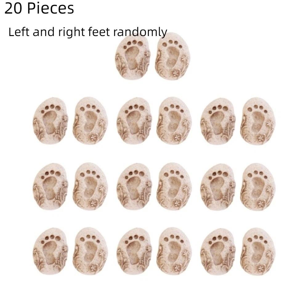 20PCS Small Footprint Paving Stones Resin Potted Footprint Ornament Pathway