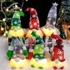 Mysterious Holiday Season Santa Figure Two Leg Styles Warm White Lights Gnomes Shape Figurine Christmas Decoration