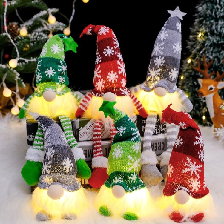 Mysterious Holiday Season Santa Figure Two Leg Styles Warm White Lights Gnomes Shape Figurine Christmas Decoration