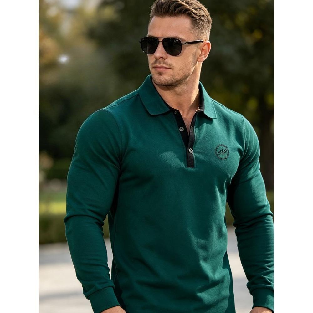 Men's Plus Size Long Sleeve Polo Shirt Autumn Winter Business Casual Cotton Top Breathable Stretch Loose Fit M-6XL White Black Navy