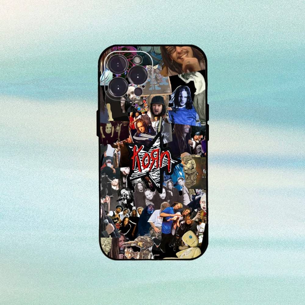Metallband K-Korn-Blind Handyhülle Für iPhone 16,15,14,13,12,Plus,Pro Max, 5G Andere Weiche Schwarze Abdeckung