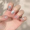 Cinnamon Peach Tea Cat Eye Glitter Short Ballet Press On Nails Sweet Minimalist For Ladies 30pcs Box & Strip Non Special Cosmetics