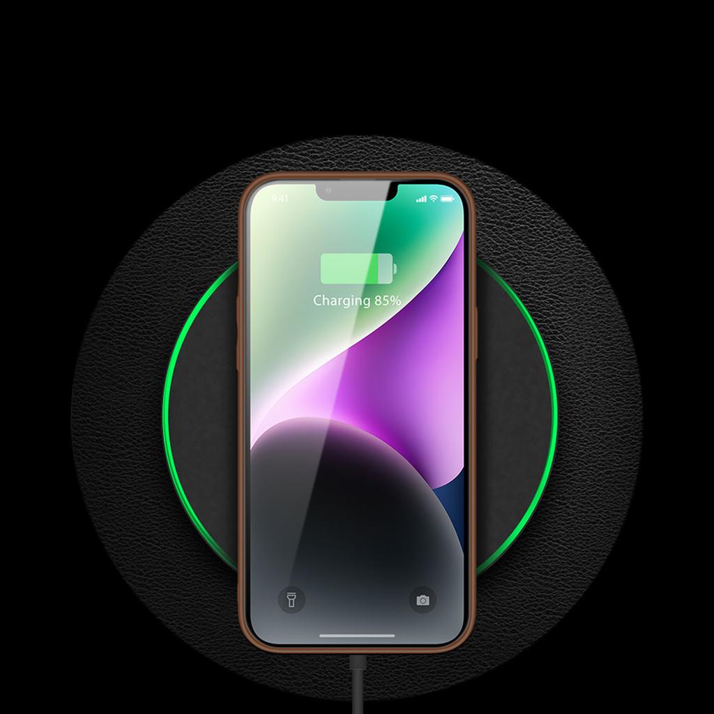 Dux Ducis Yolo Premium iPhone 14 Öko-Leder Braun Hülle