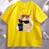 Funnny Cat Selfie T Shirt Korean Letter Print Short Sleeve O Neck Tshirt Casual Round Neck Cotton Tshirt Streetwear Unisex