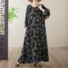 Long Sleeve Plus Size Cotton Vintage Floral New In Dresses for Women Casual Loose Spring Autumn Dress