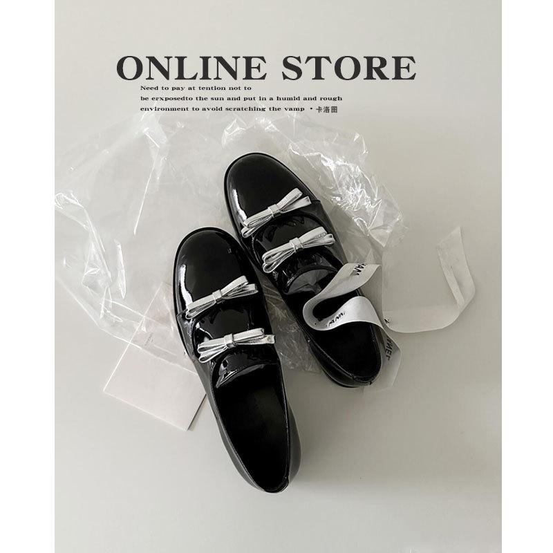 Genuine Leather Korean Version Niche Design Double Bow Loafers Women's Small Leather Shoes Spring and Autumn New Low-heeled Versatile Single Shoes