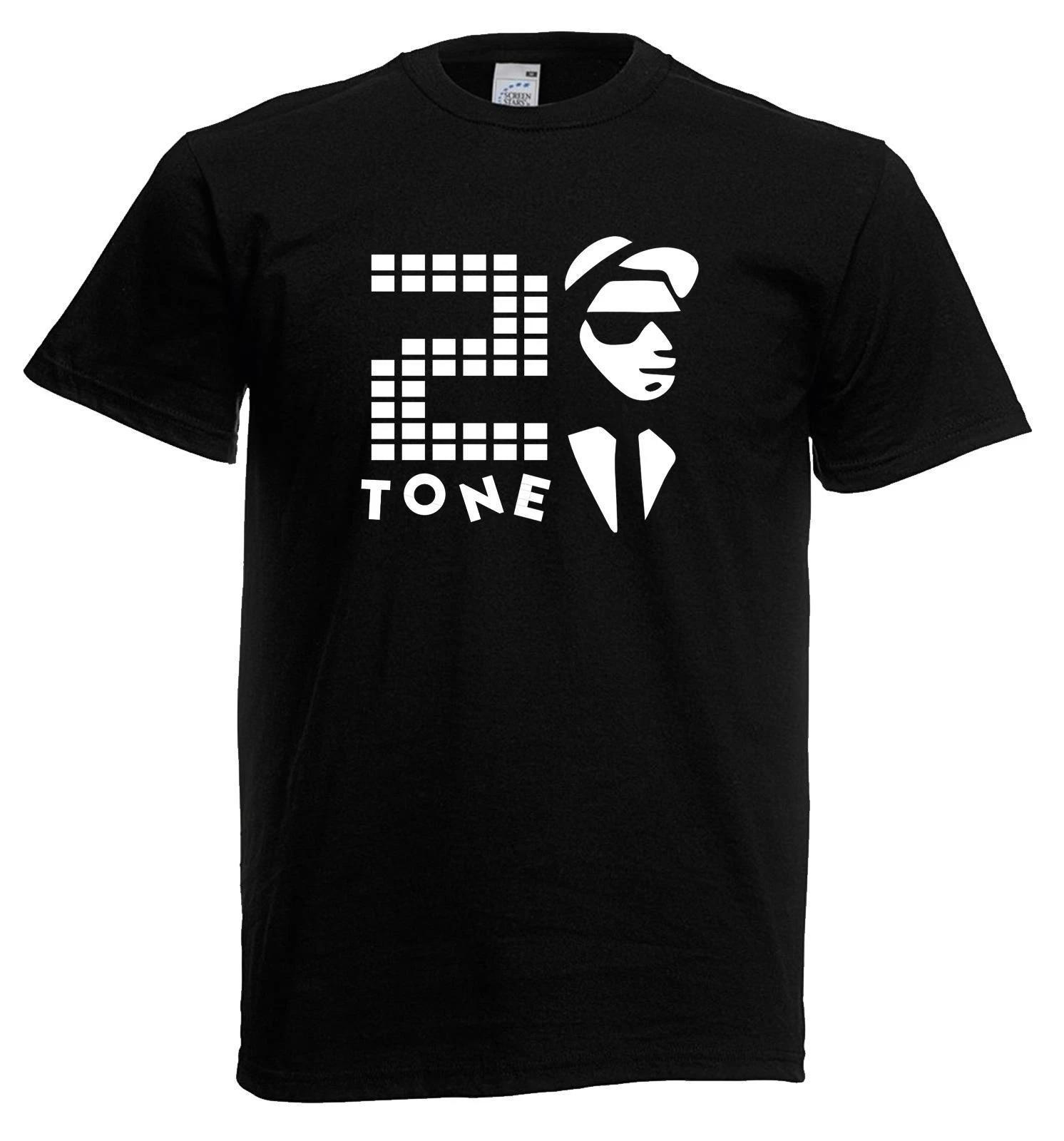 Adults 2 Tone Two Tone Ska Rock Revival Music 70s 80s Unisex Black 100% Cotton T-shirt Mens Tees Top S