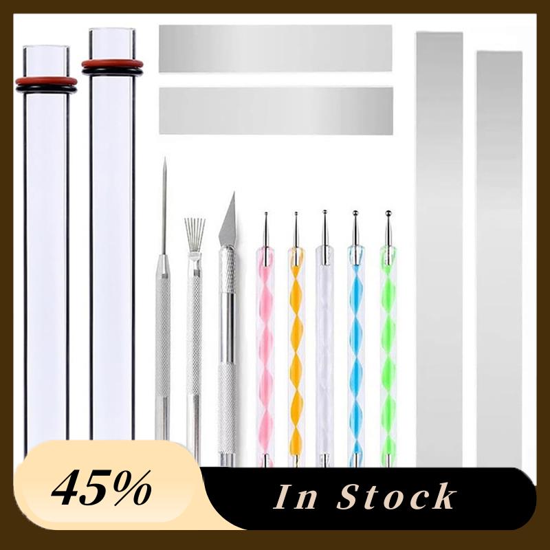 

A60z14pcs Polymer Clay Tool Kit Clay Rolling Pin With Thickness Rings, Tissue Blades, Slicer Knife, Dotting Tool For Potterymay