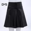 Womrn Club Skirt Glossy Surface Faux Leather A Line Loose Hem Elastic Waist High Waist Pleated Soft Performance Cocktail Party Mini Skirt