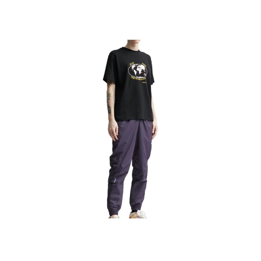 Nike Logo Letter Print Vintage Round Neck Drop Shoulder Short Sleeve T-Shirt Unisex T-Shirts Black FB2750-010