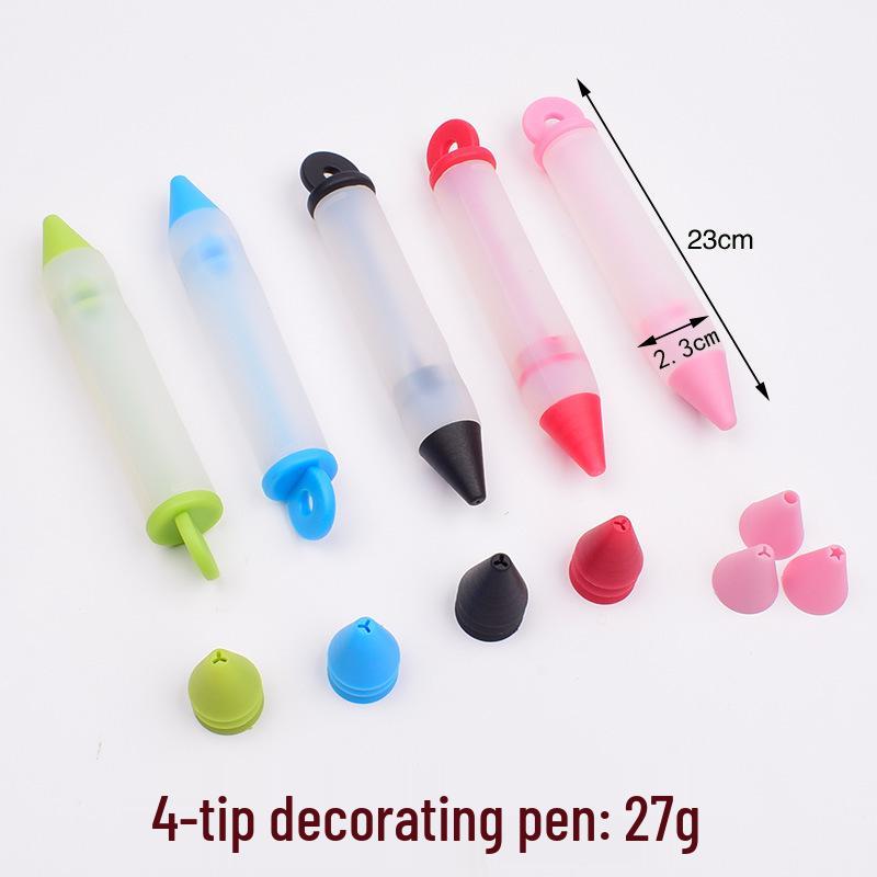 

Набор силиконовых ручек для айсинга с шоколадными и кремовыми насадками для украшения тортов и печенья Pink