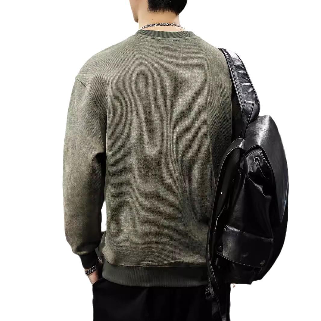 Весенне-осенний дизайн Sense Splicing свитер мужской американский ретро вышивка осень — фото 6