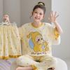 Girls Cotton Pajama Set Short Sleeve Long Pants Cartoon Print Sleepwear Kids Home Wear