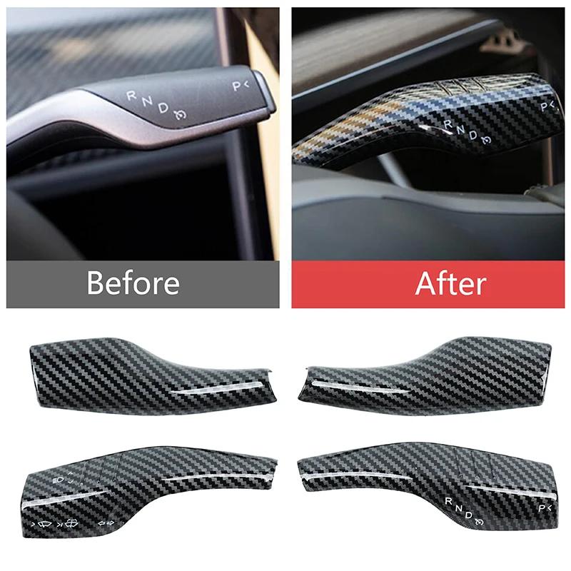 2 Pcs Gear Shift Cover Paddle Shifter Steering Wheel Extension Accessories for Tesla Model 3 Y 2017-2021 Auto Interior Mouldings