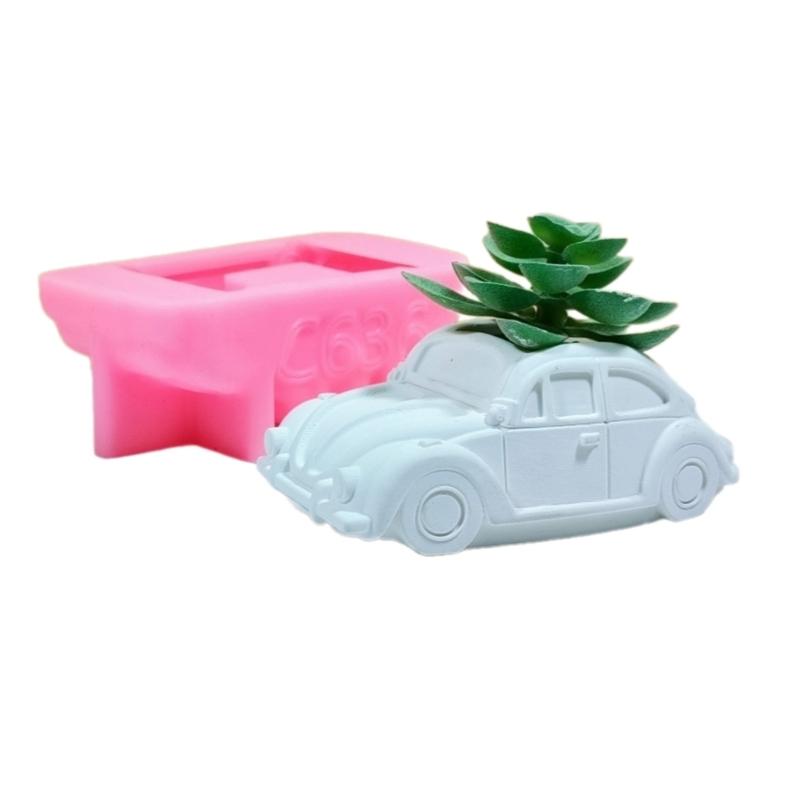 Versatile Silicone Mold Car Bus Shaped Planter Mould Creative Candle Holder Molds Home Decorations Gift for Flower Lover