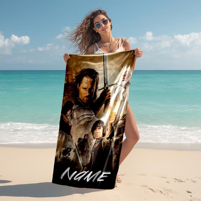 Personalized customized proof beach towel with The Fellowship of the Ring pattern - soft, absorbent,quick-drying,perfect swimming,camping&bathing
