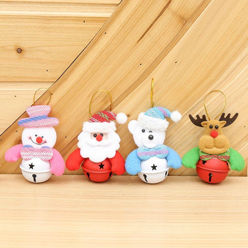 Kid Gift with Plush Doll Hanging Pendants Christmas Bells Xmas Tree Decor Christmas Ornaments