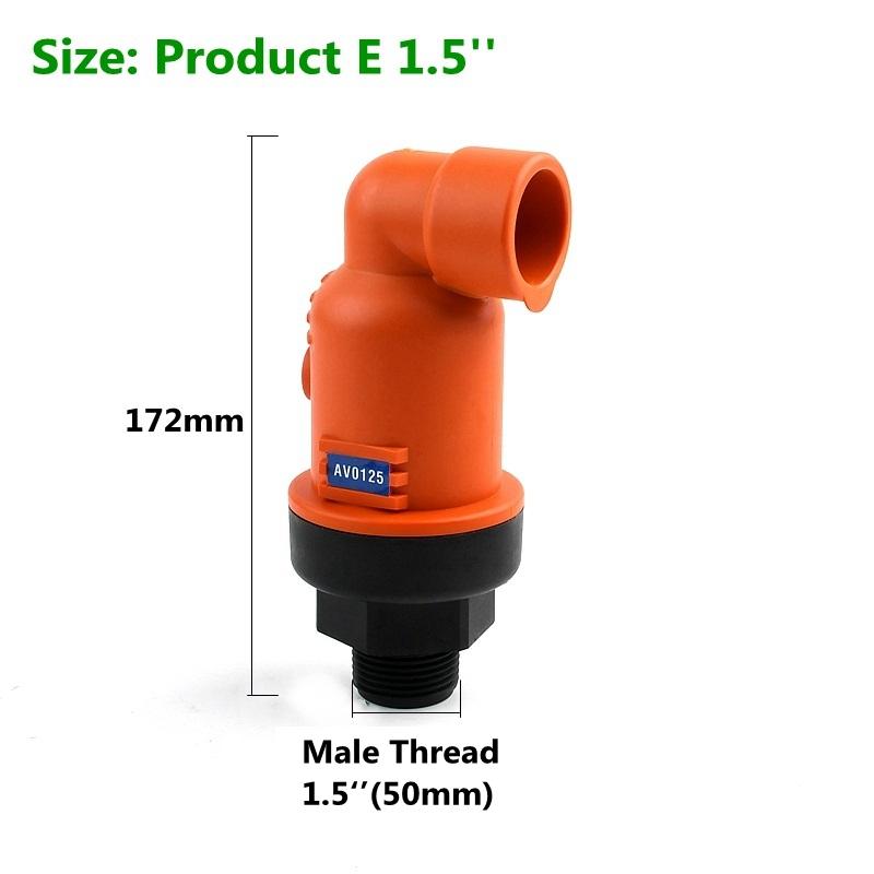 1/2~2 Inch Automatic Intake And Exhaust Valve Fittings Accessories Plastic Miniature Air Valve For Agricultural Irrigation