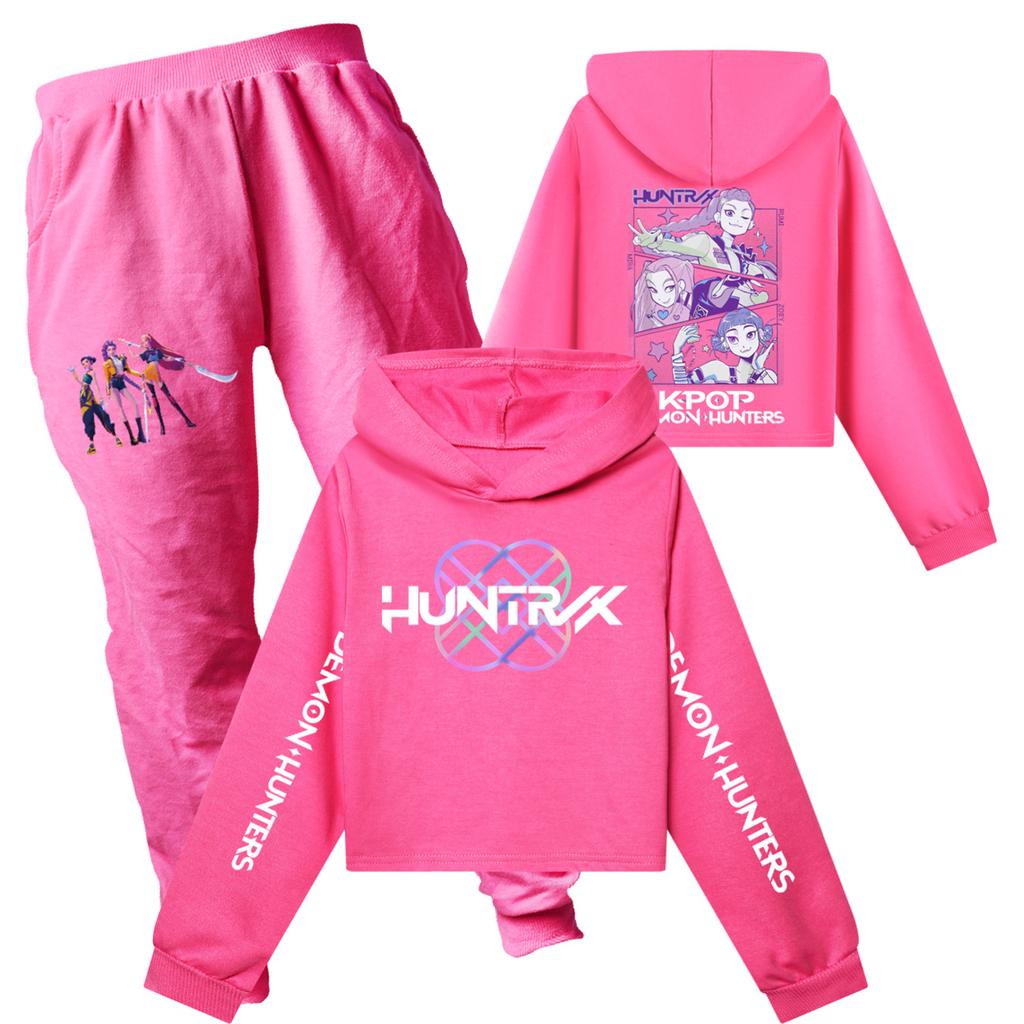 Children's Hooded Top And Pants Two-piece Tracksuit Set Long-sleeved Printed Sweatshirt Set