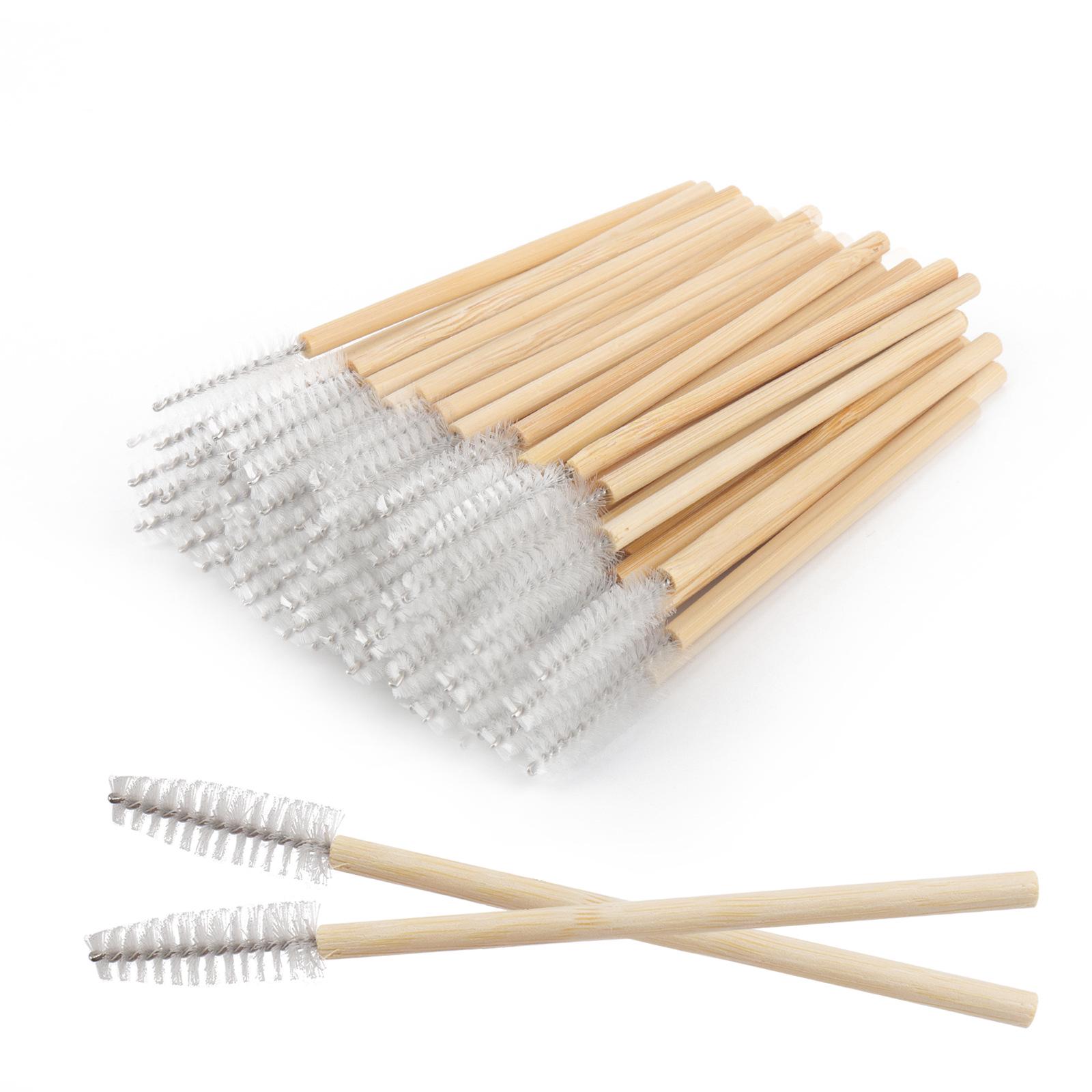 

Одноразовая бамбуковая кисть для ресниц и бровей, расчесывание и очищение, 50 штук 1 Pack (50 pieces) белый