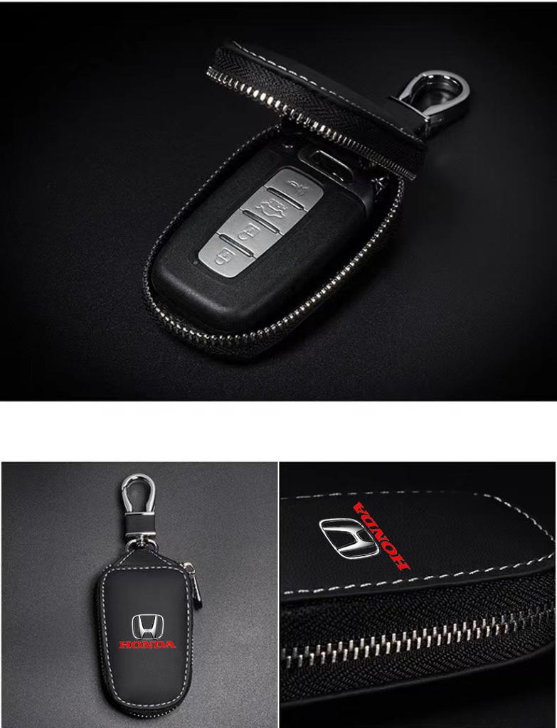 VJA3  Leather Car Key Cover for Honda Civci FIT CRV Accord Jazz HRV Dio Prelude Odyssey City Pilot Key Holder Remote Case Keychain