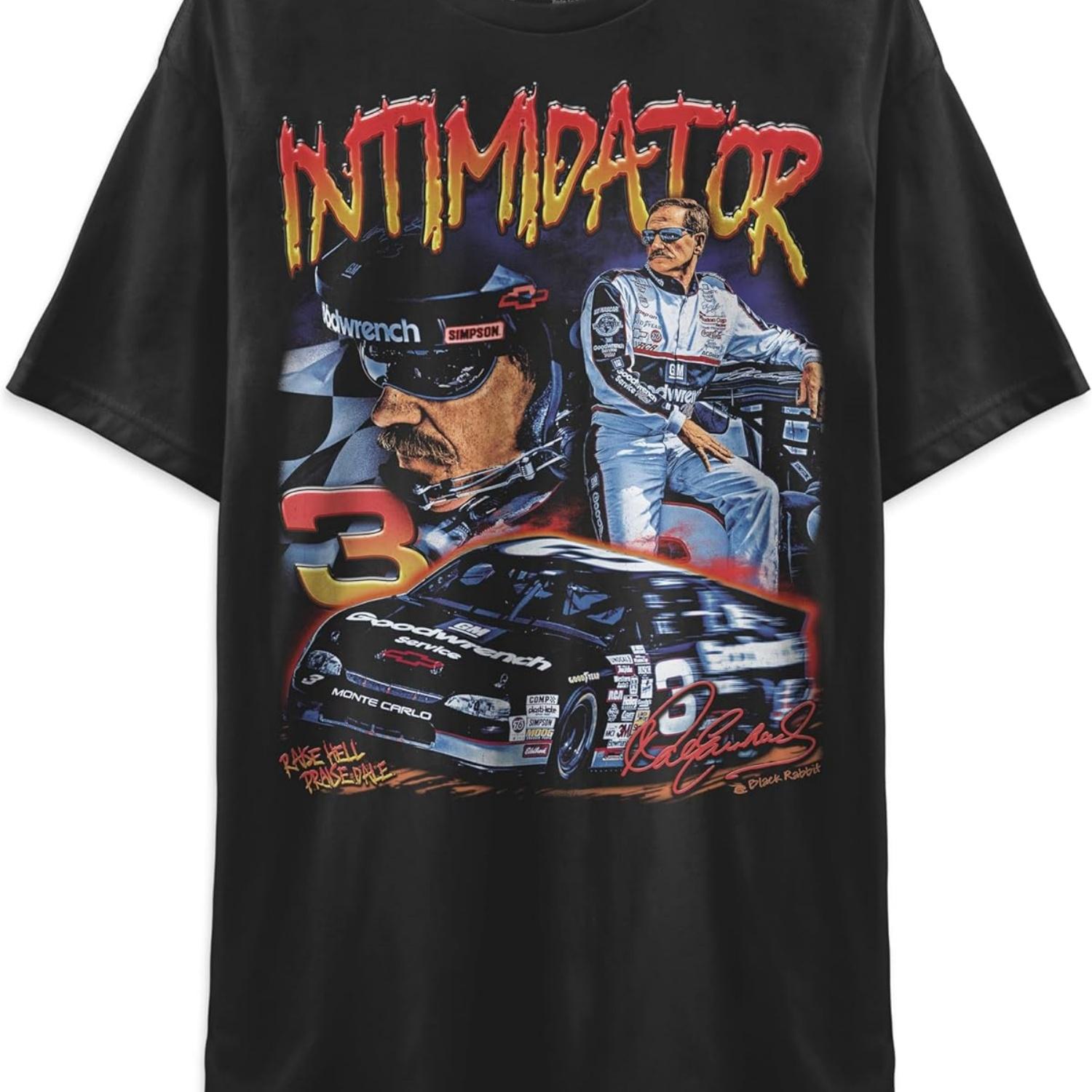 

Black Rabbit 90s Racing Intimidator Earnhardt Raise Hell Praise Dale Retro Unisex T-Shirt XXXXXL чёрный