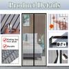 Heavy Duty Magnetic Screen Door Mesh Curtain Mosquito Net Bug Hands Free Partition Mute Striped Door Curtain Bedroom Ventilation