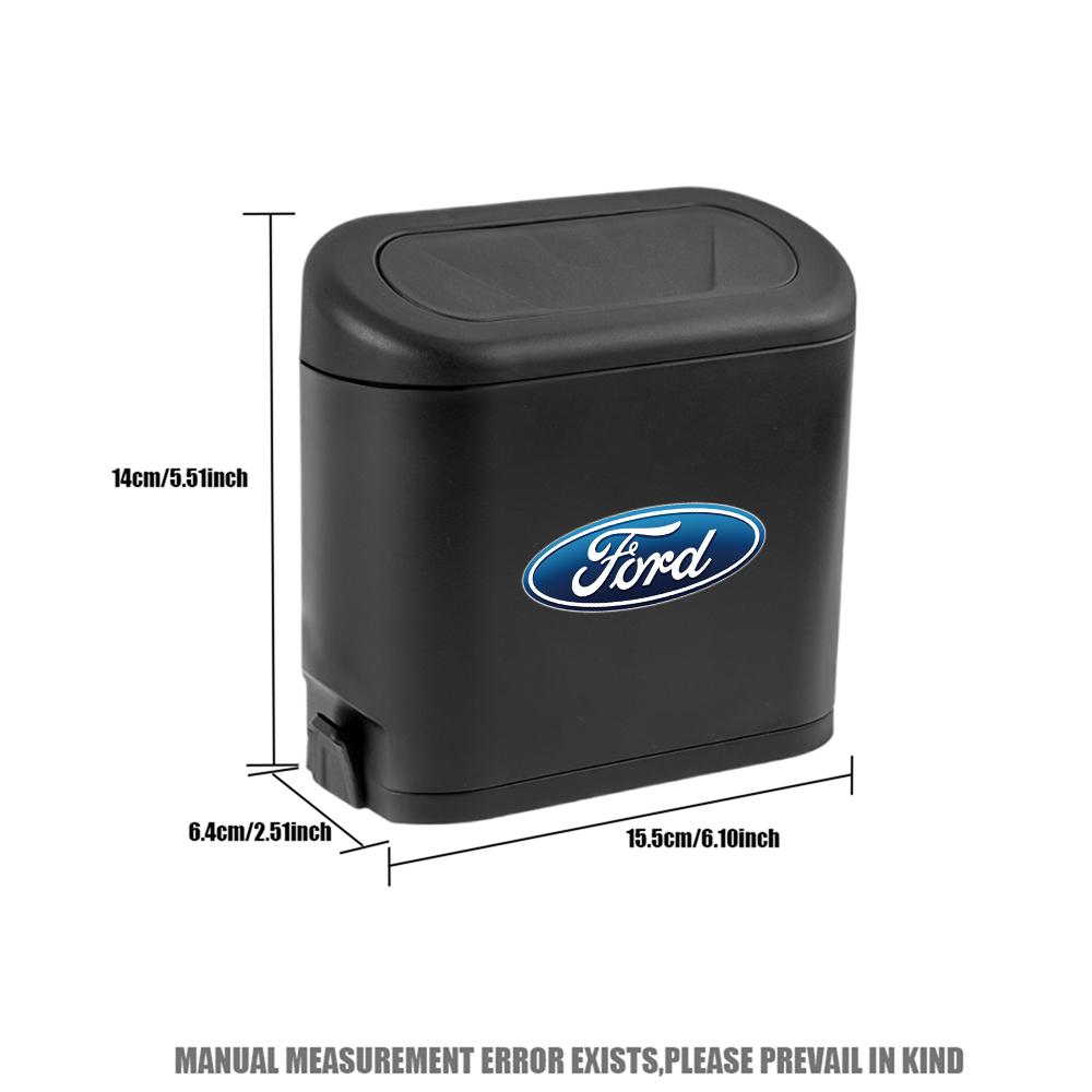 Car Garbage Can with Lid Automotive Garbage Storage Box Accessories For Ford STRACING Focus 2 3 4 MK2 MK3 MK5 Fiesta MK7 Mondeo