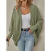 Women S Long Sleeve Knit Cardigan Solid Color Mid Length Casual