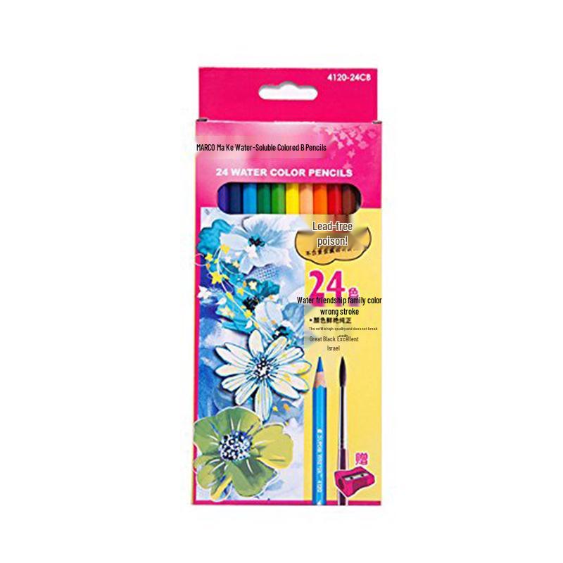 Marco 4120 Water-Soluble 24-Color Colored Pencils for Children s Art and Design. HB