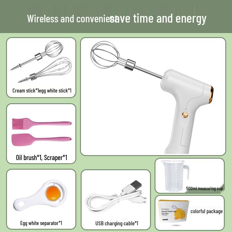

Перезаряджуваний ручний міні електричний вінчик для збивання яєць для випічки