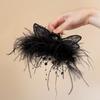Autumn and Winter New Style Super Fairy Feather Catch Clip Large Hair Volume Large Back of The Head Shark Clip Pure Desire Wind Hair Clip Headdress