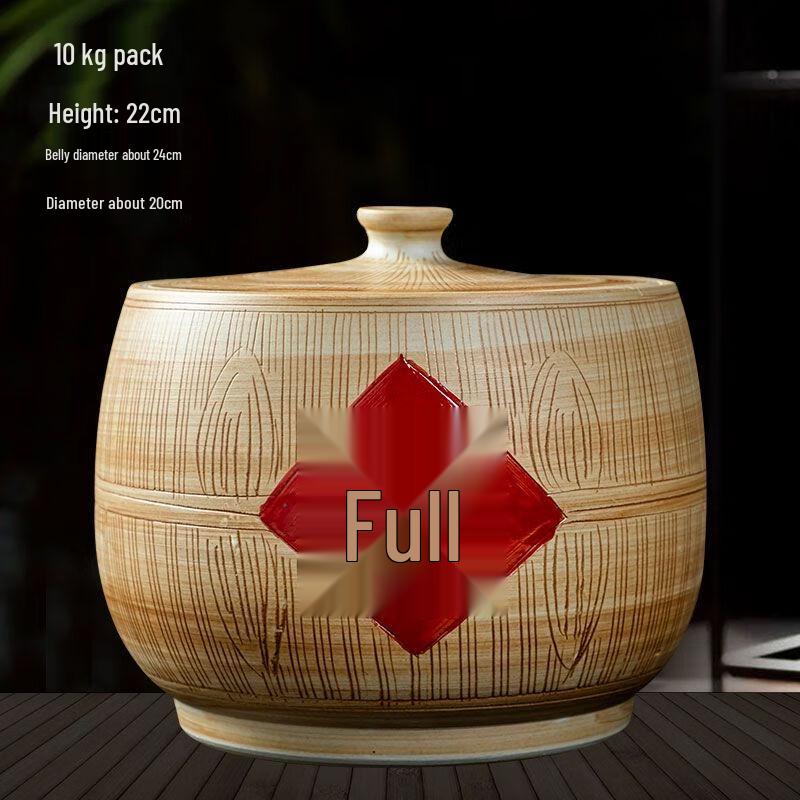 Китайская керамическая банка для хранения риса Yi Li Meng с крышкой