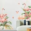 2pcs Flamingo Wall Stickers Tropical Plants Flowers Butterfly Self-adhesive Wallpaper Home Wall