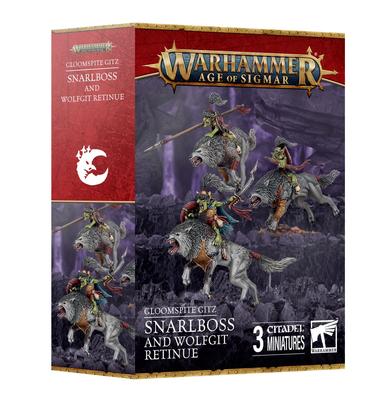 Warhammer Age of Sigmar Gloomspite Gitz: Snarlboss and Wolfgitlettine (Games Workshop), Brown, Grey, White