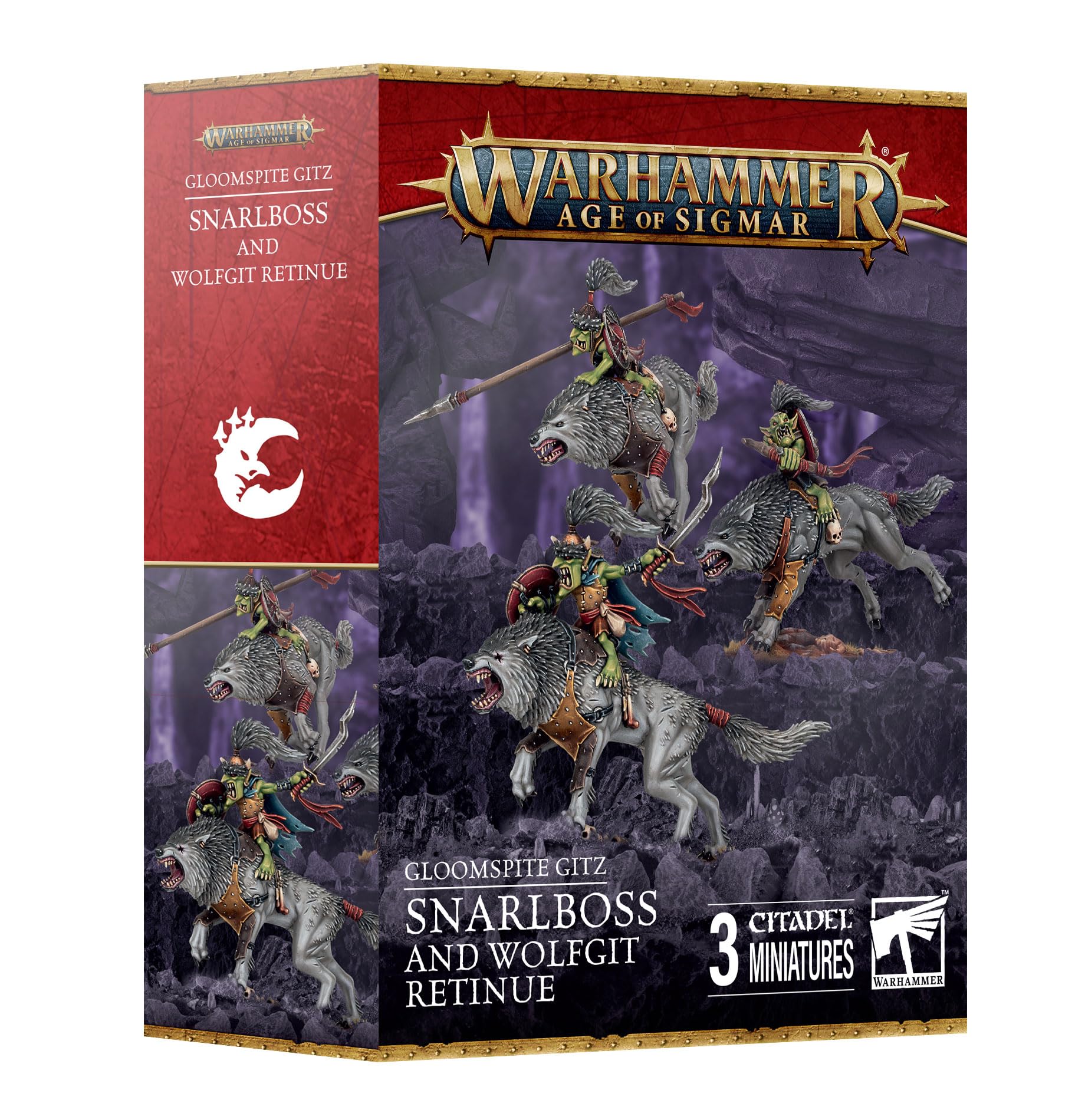 Warhammer Age of Sigmar Gloomspite Gitz: Снарлбосс и Волкгилеттина (Мастерская игр), Коричневый, Серый, Белый