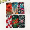 Phone Cover for Samsung Galaxy S25 S24 S23 FE Ultra Plus S7 Edge S25+ S23+ A56 5G Funda Casing Soft Case Poppy Flower Bloom Rose