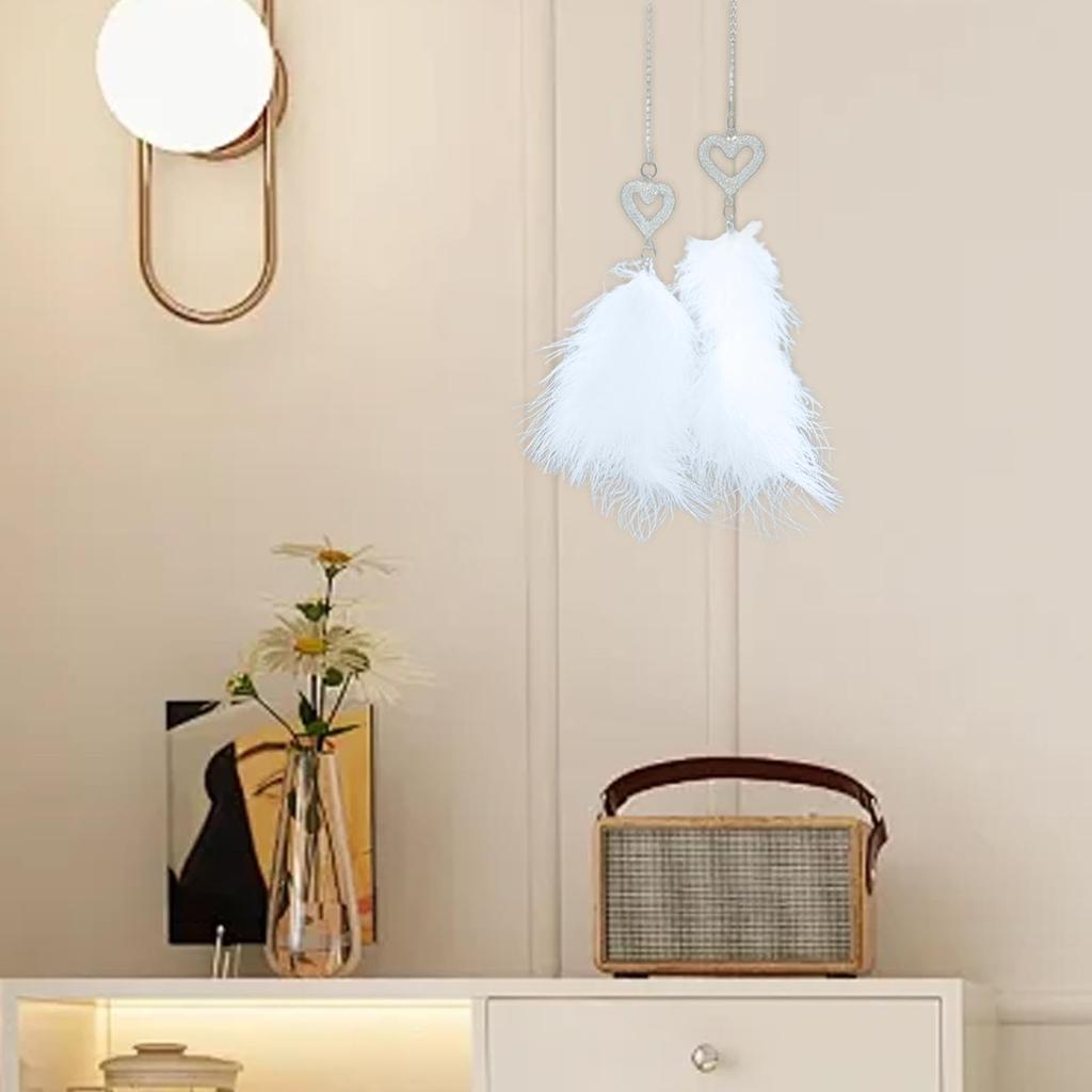 Hozilen Rearview Mirror Feather Pendant, Feather Ornament for Rearview Mirror - Car Rearview Mirror