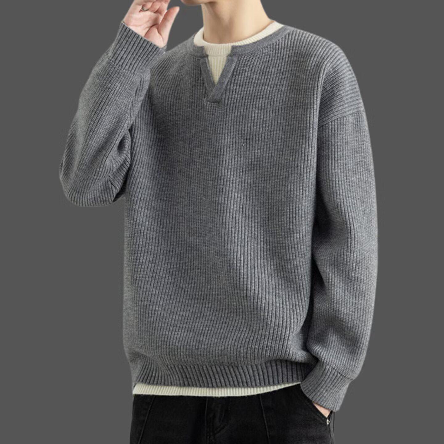 Men s Color-Block Patchwork Two-Piece Sweater – Casual, Stylish, and Comfortable Knitwear XXXL