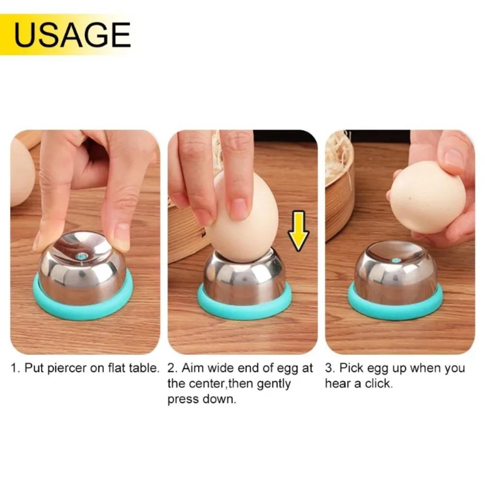 Stainless Steel Egg Piercer with Sturdy Base Prevents Cracking Easy Peeling Egg Pricker for Cooking Steaming Kitchen Gadget