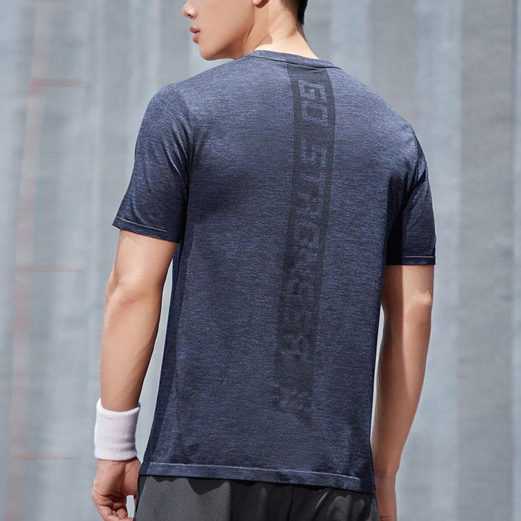 Li Ning Training Series Logo Pattern Round Neck Short Sleeve T-Shirt Men Tops Black ATSP095-2