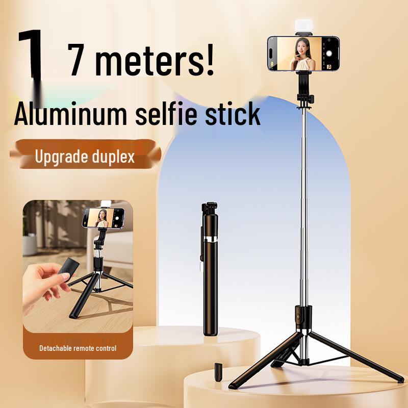 Portable Bluetooth Selfie Stick Tripod with Remote Control - Folding, Floor-Standing Design for Travel
