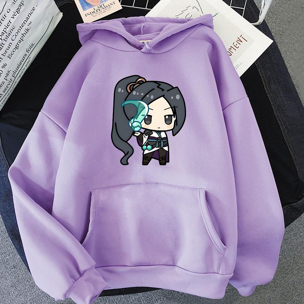 Valorant Acrylic Hoodie Cartoon Print Harajuku Kawaii Sweatshirt Anime Print Fleece Clothing Women/men Retro Cute Fashion Hoody
