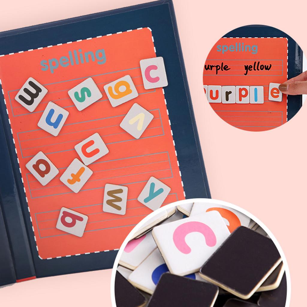 Joc Magnetic de Citire a Cuvintelor și Ortografie Educativ Învățare Timpurie Litere Magnetice Alfabet Ștergibile
