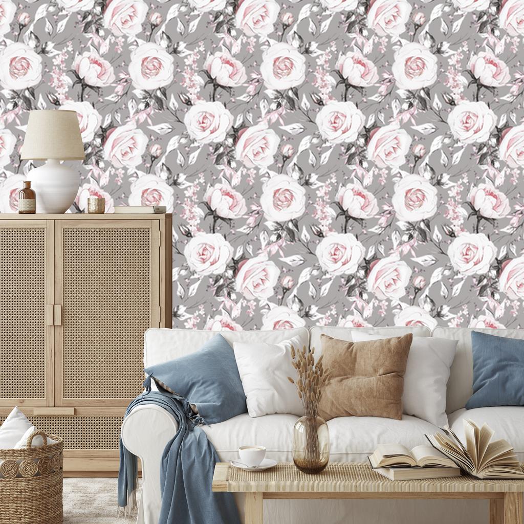 Roses wallpaper for living room and bedroom 50x1000