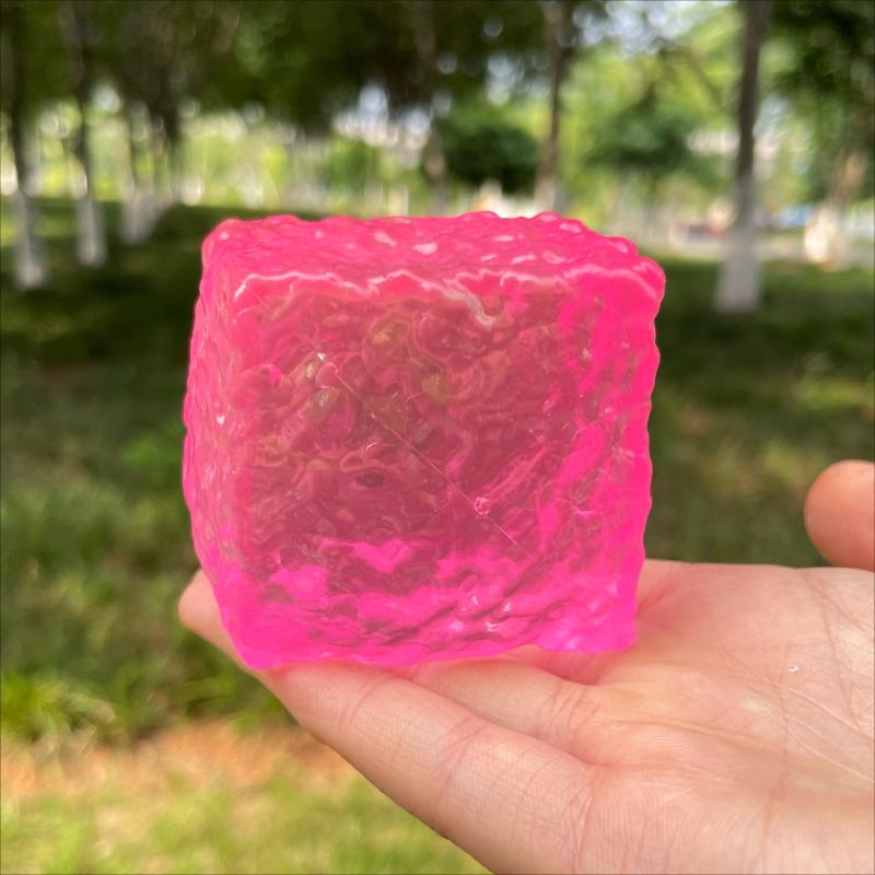 Squishy Cubic Ice Skin Maltose Fidget Toy Shiny Square Stress Relief Squeeze Toy Soft Slow Rebound Toy for Friend Festival Gifts
