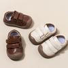 Toddler Boys Girls Leather Shoes with Reinforced Toe - Unisex Non- Casual Dress Shoes for Baby Little Kid Everyday Wear