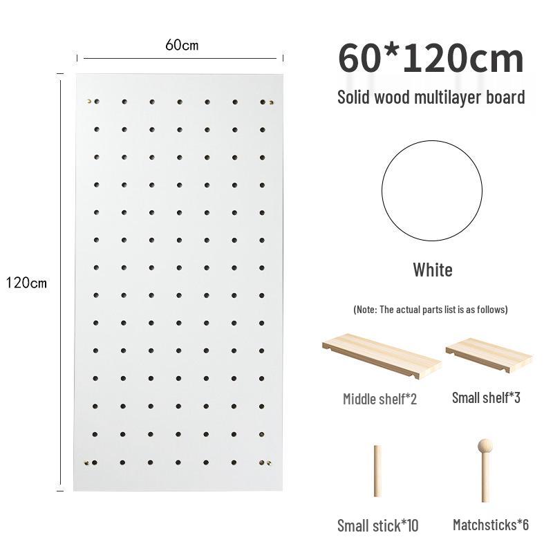 Solid Wood Pegboard Rack: Wall-Mounted & Desktop Storage Display for Entrance Hallway