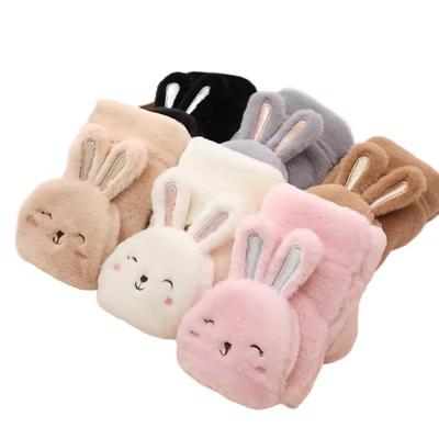 Fashionable Soft Outdoor Cute Rabbit Ladies Warm Half Full Finger Winter Women Gloves