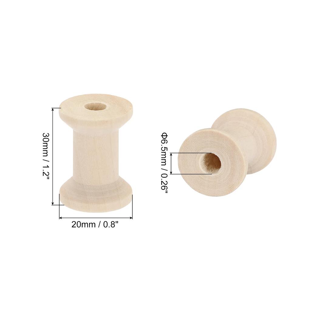 10/20/40pcs Wooden Empty Spools Unfinished Wood Sewing Thread Spool Natural Wire Weaving Bobbins for Crafts Embroidery Tools DIY